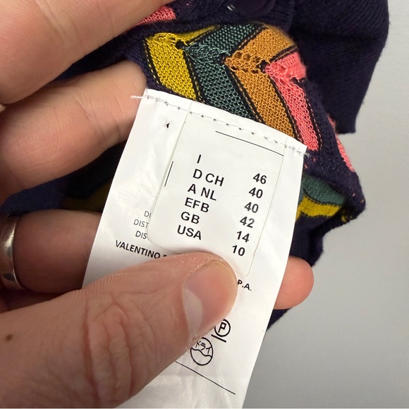 Missoni Cotton Wool Blend Striped Chevron Button Round Neck Cardigan - Picture 7 of 9